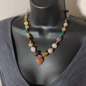 Very Awesome 19 Inch Multicolor Stone Bead Necklace